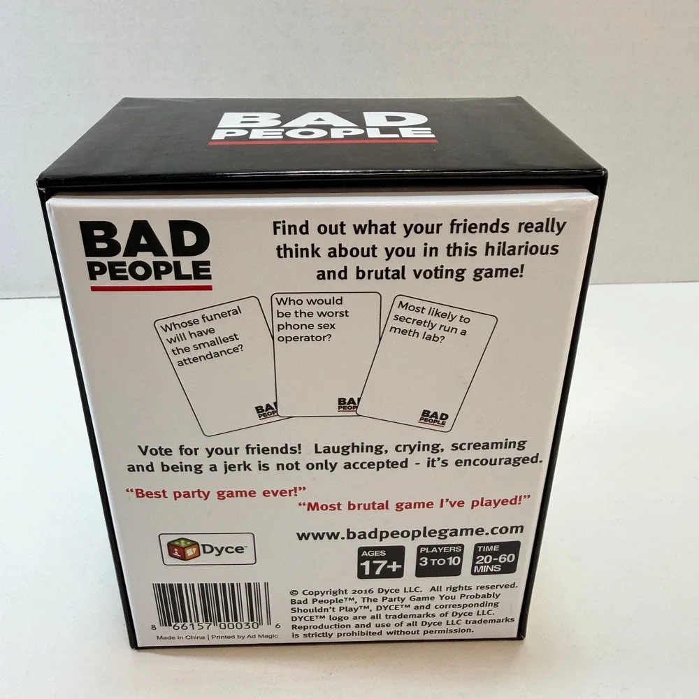 Bad People Card Game Adult Party Dyce Ages 17+ Complete - Picture 8 of 8